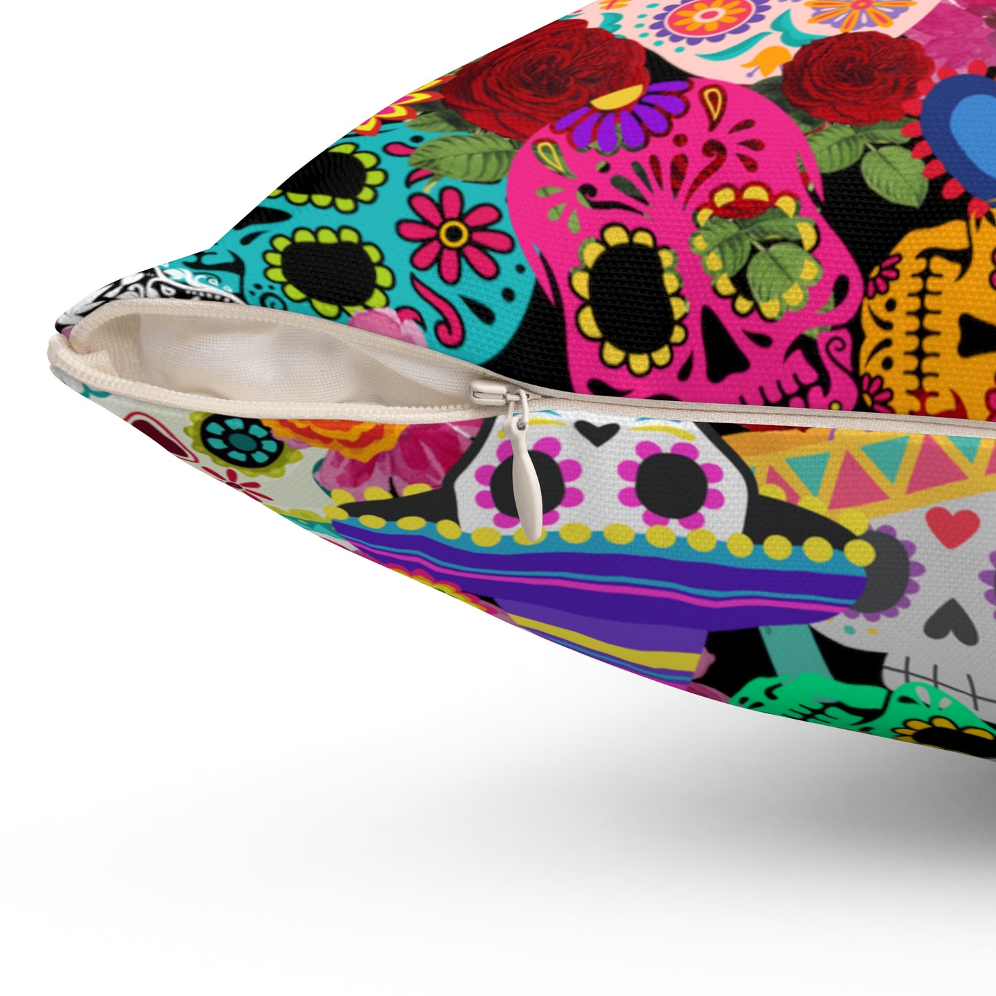 Spun Polyester Square Pillow Day of the dead