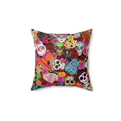 Spun Polyester Square Pillow Day of the dead
