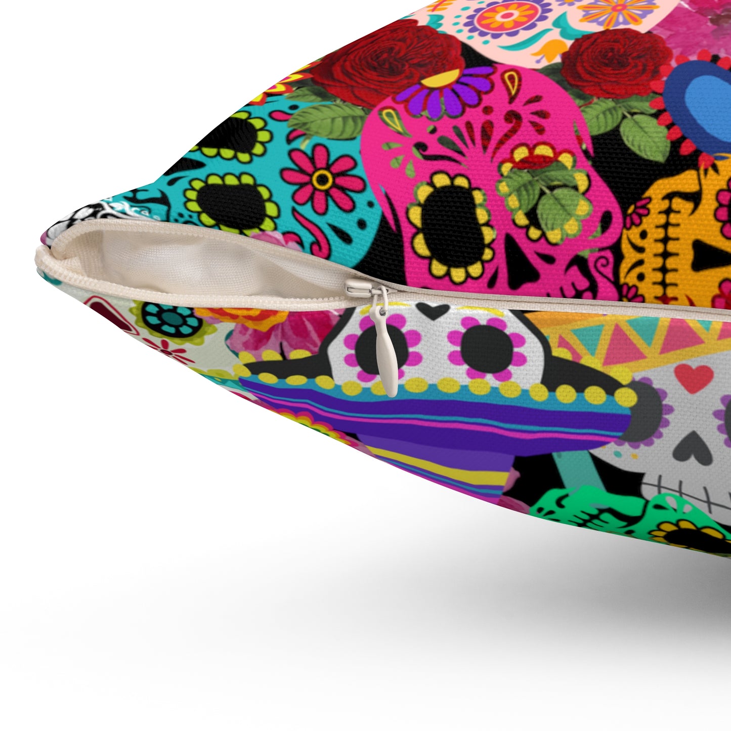 Spun Polyester Square Pillow Day of the dead