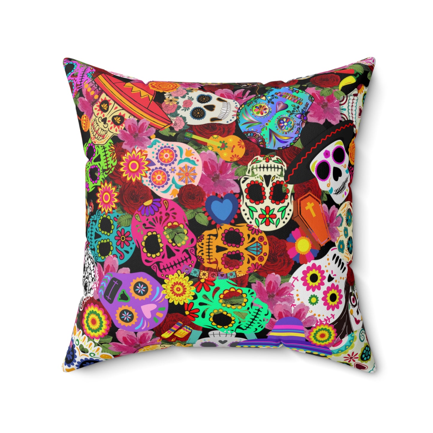 Spun Polyester Square Pillow Day of the dead