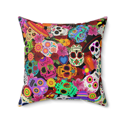 Spun Polyester Square Pillow Day of the dead