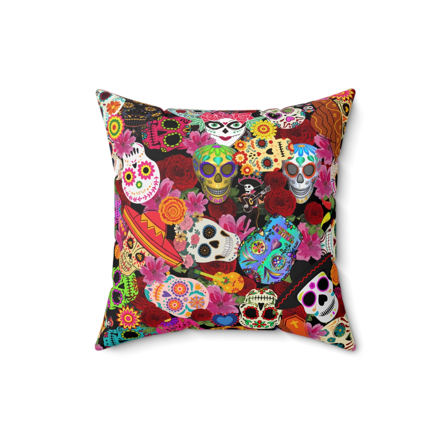 Spun Polyester Square Pillow Day of the dead