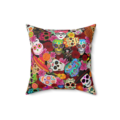 Spun Polyester Square Pillow Day of the dead