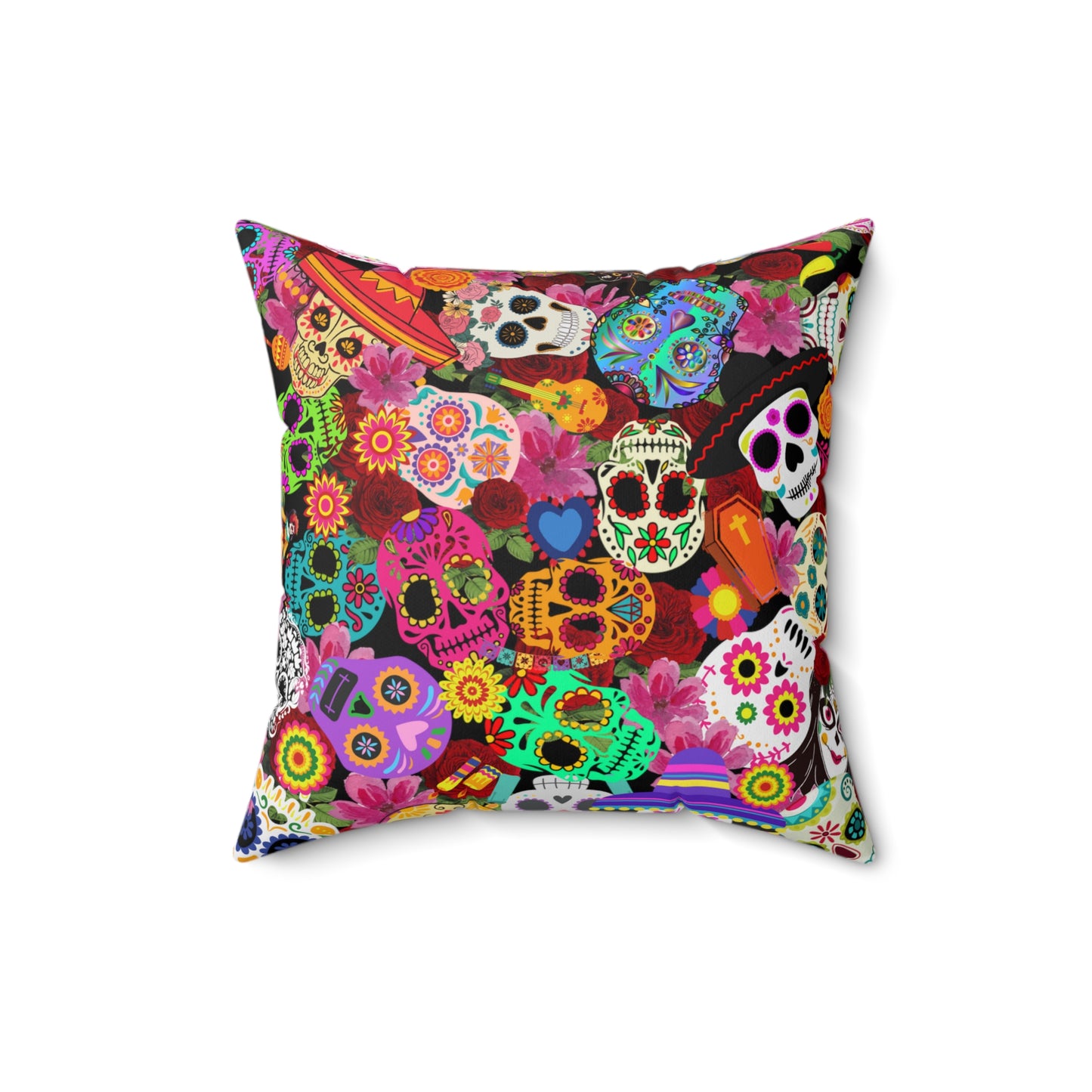 Spun Polyester Square Pillow Day of the dead