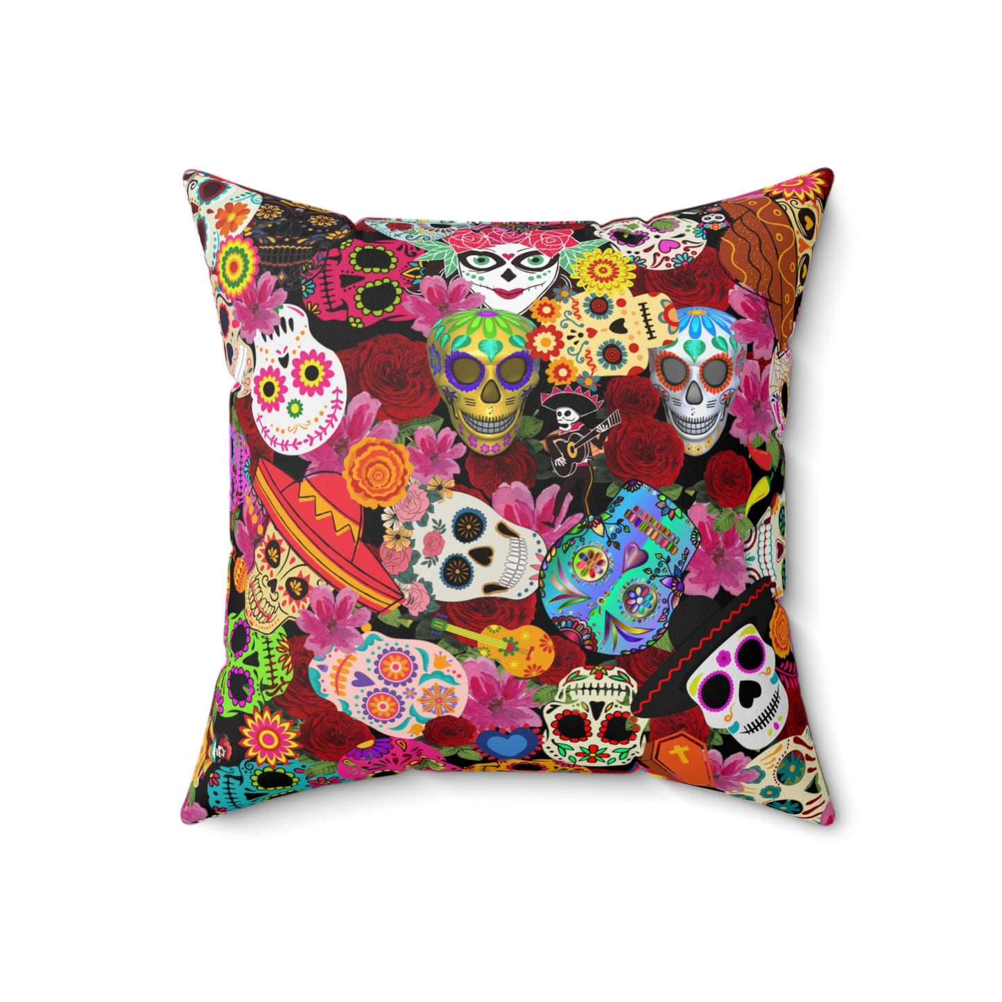 Spun Polyester Square Pillow Day of the dead
