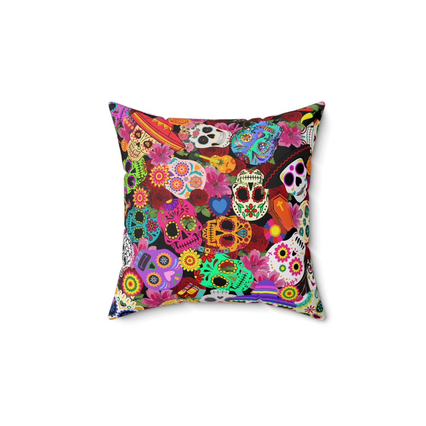 Spun Polyester Square Pillow Day of the dead