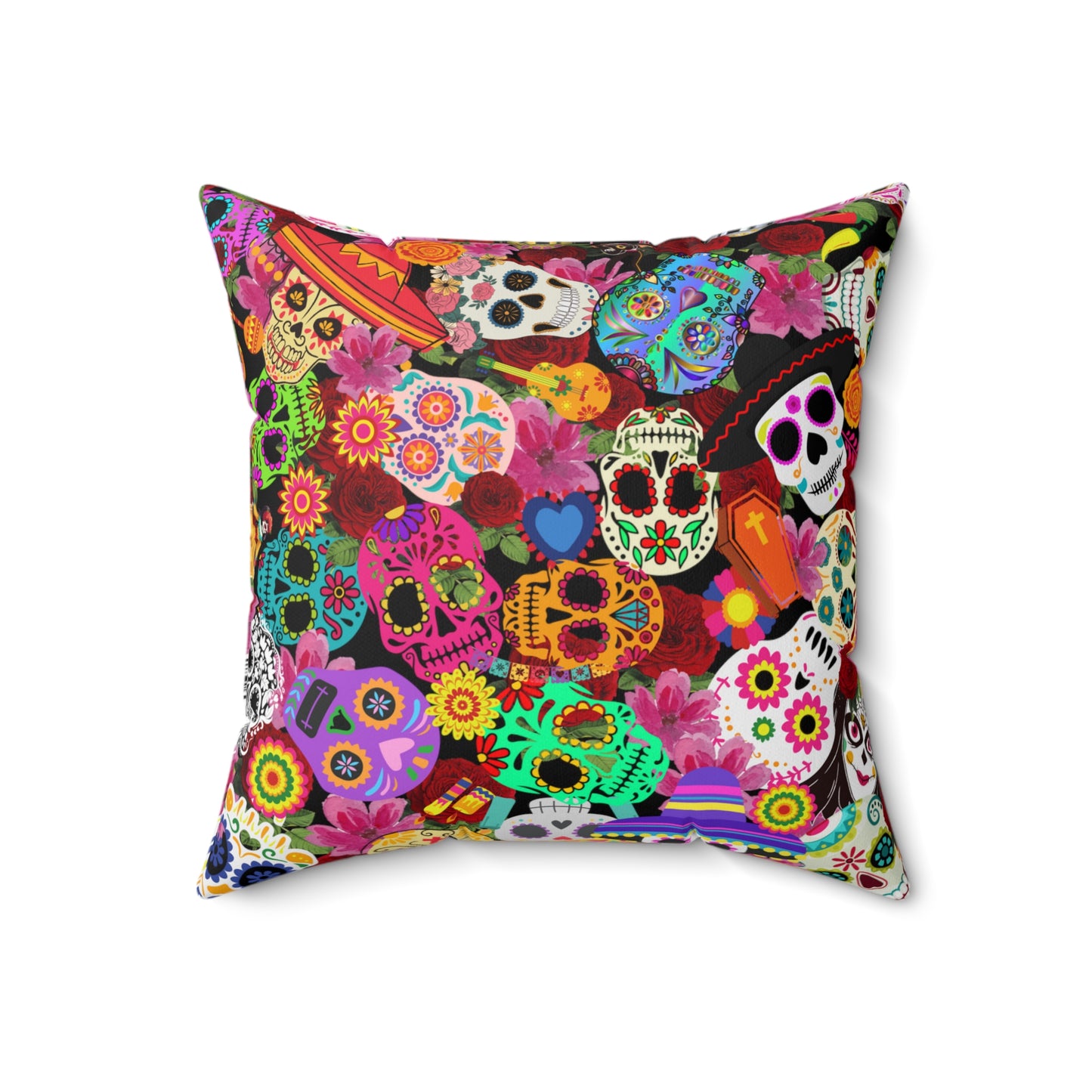 Spun Polyester Square Pillow Day of the dead