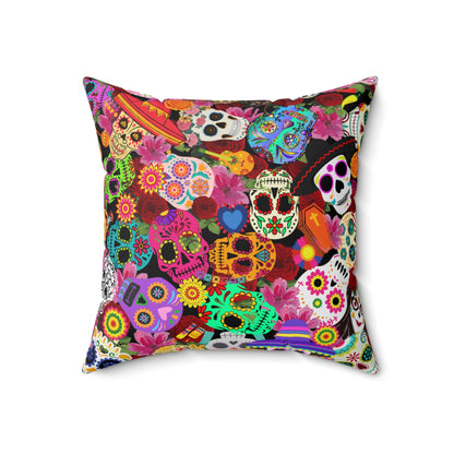 Spun Polyester Square Pillow Day of the dead