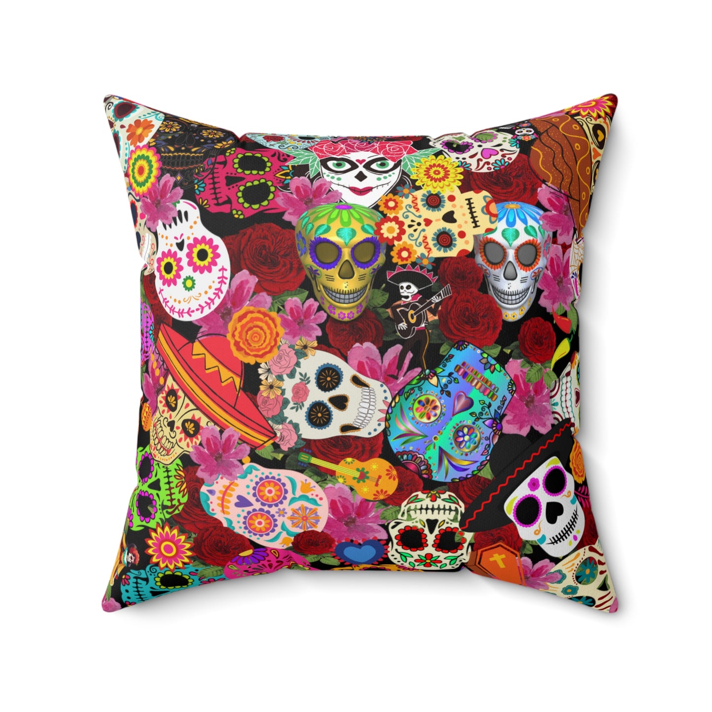 Spun Polyester Square Pillow Day of the dead